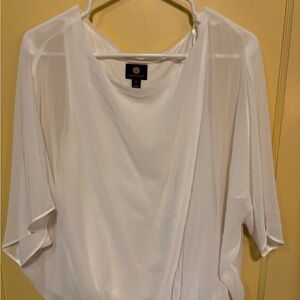 JM Collection White Sheer Women's Blouse